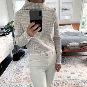 Club Monaco NWT Plaid Funnel Neck Top